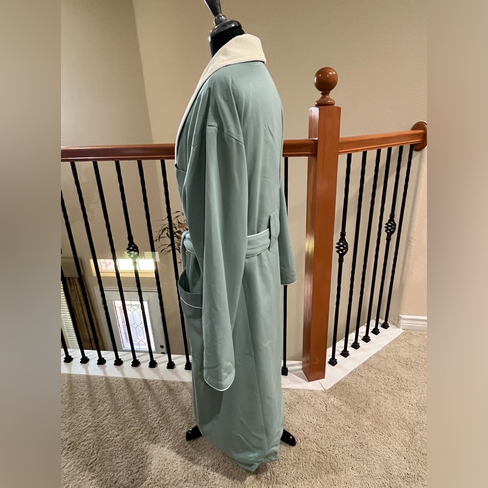 Monarch CYPRESS SAGE GREEN SHAWL ROBE TERRY LINED MICROFIBER, LUXURY SPA OS/L - Picture 12 of 16